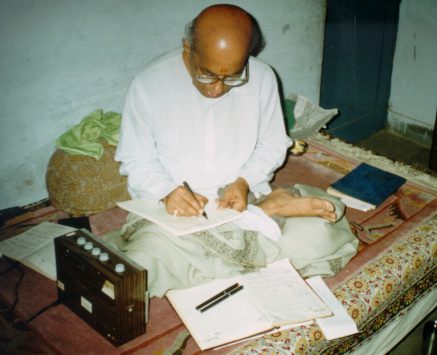 Ramashreya Jha "Ramrang" at his home in Allahabad