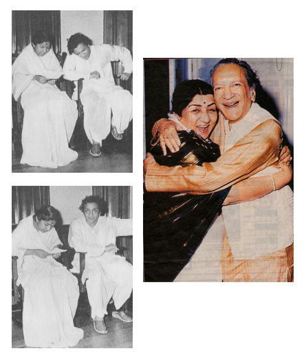Lata Mangeshkar and Ravi Shankar in 1960 and 2002