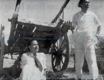 Naushad (standing) and lyricist Shakeel Badayuni