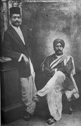 Bhaskarbuwa Bakhale (seated) and Govindrao Tembe Bhaskarbuwa Bakhale (seated) and Govindrao Tembe