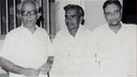 D. K. Jayaraman (right) with Tanjavur Sankara Iyer (center)