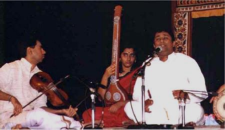 Sanjay Subrahmanyan accompanied by R. K. Shriram Kumar on the violin and K. Arun Prakash (not in the picture) on the mridangam
