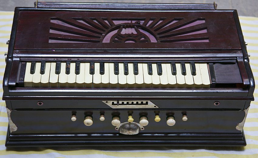 Bhaiyya Ganpatrao's harmonium, still in superb condition