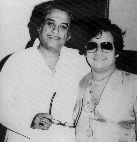 Kishore Kumar's last photo - with Bappi Lahiri on Oct 12, 1987, a day before died